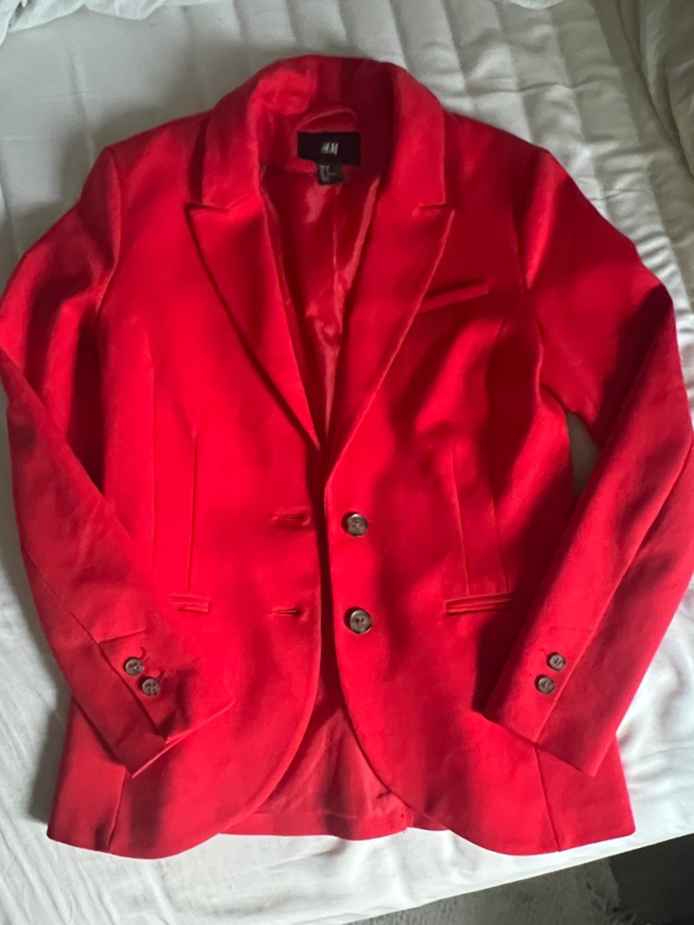 H&M Vibrant Red Single-Breasted Blazer